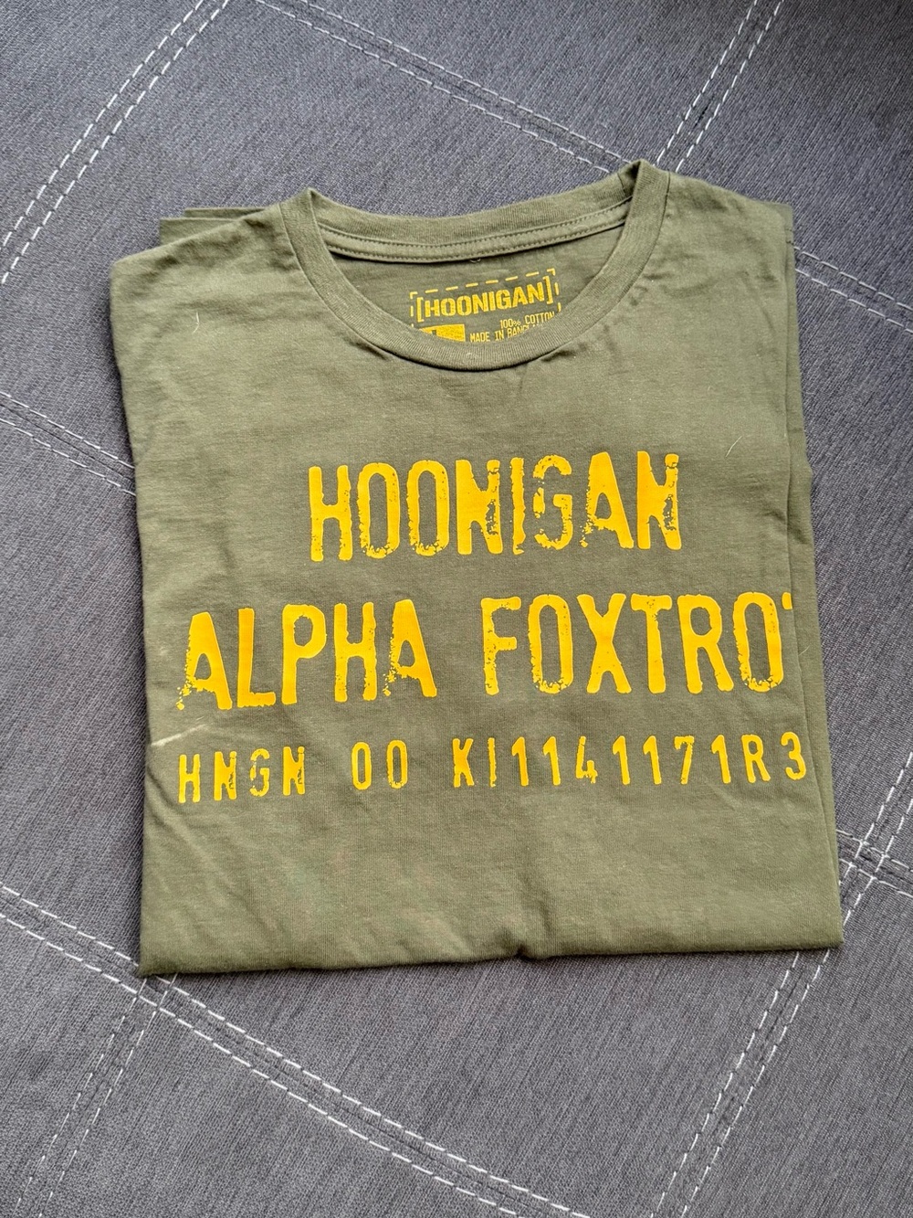 Hoonigan Olive Green Alpha Foxtrot Graphic Tee